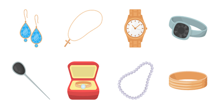 Jewelry and accessories icons in set collection for design.Decoration vector symbol stock web illustration.のイラスト素材