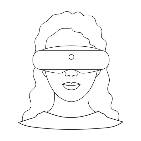 Virtual reality glasses single icon in outline style for design.Car maintenance station vector symbol stock web illustration.のイラスト素材
