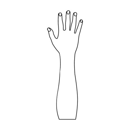 Gesture single icon in outline style.Gesture vector symbol stock illustration web.のイラスト素材