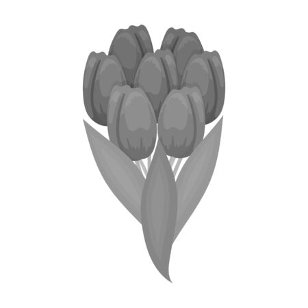 A bouquet of fresh flowers single icon in monochrome style for design. Bouquet vector symbol stock illustration web.のイラスト素材