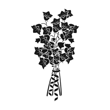 A bouquet of fresh flowers single icon in black style for design. Bouquet vector symbol stock illustration web.のイラスト素材