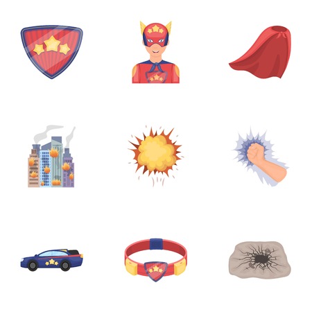 Shield, protection, superhero, and other icon in cartoon style.Opportunities, assistance, rescue icons in set collection.のイラスト素材
