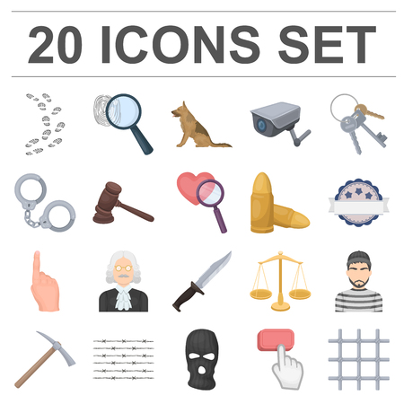 Prison and the criminal cartoon icons.のイラスト素材