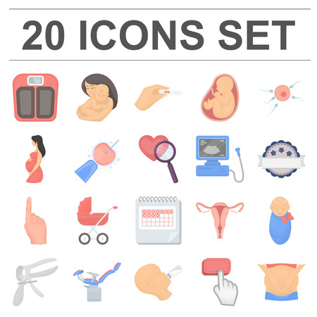 Woman and pregnancy cartoon icons..のイラスト素材