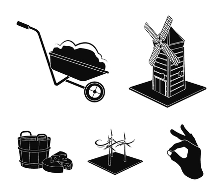 Garden, plot, ecology and other web icon in black style. Drink, liquid, farm icons in set collection.のイラスト素材