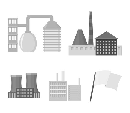 Industry, production.Factory set collection icons in monochrome style vector symbol stock illustration .のイラスト素材