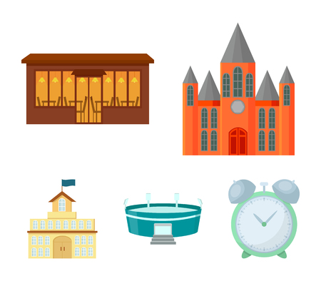 Building set collection icons in cartoon style vector symbol stock illustration web.のイラスト素材