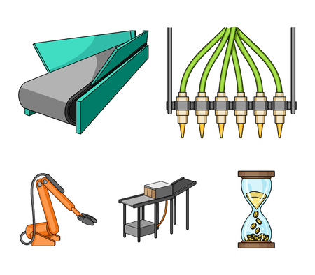 Modern equipment and other web icon in cartoon style.Machine tools and equipment factory icons in set collection.のイラスト素材