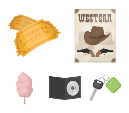 Filmy and cinema set collection icons in cartoon style vector symbol stock illustration web.のイラスト素材