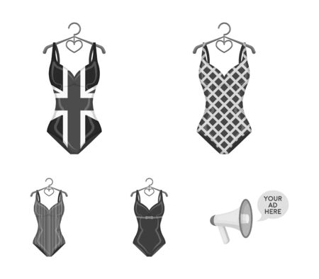 Swimsuits set collection icons in monochrome style vectorのイラスト素材