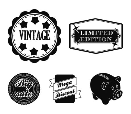 Label set collection icons in black style vector symbol stock illustration web.のイラスト素材