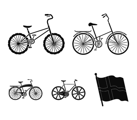 Different bicycles set collection icons in black style vector symbol stock illustration web.のイラスト素材