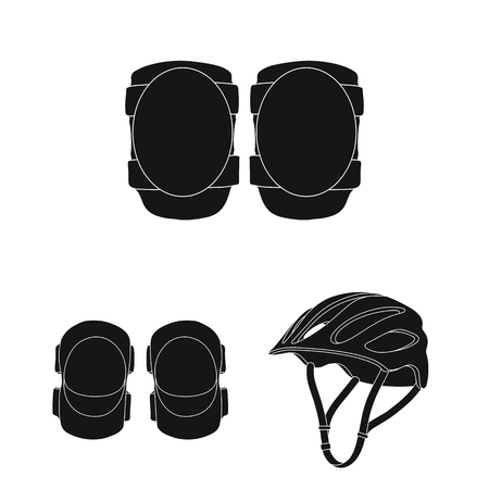Bicycle outfit black icons in set collection for design. Bicycle and tool vector symbol stock web illustration.のイラスト素材