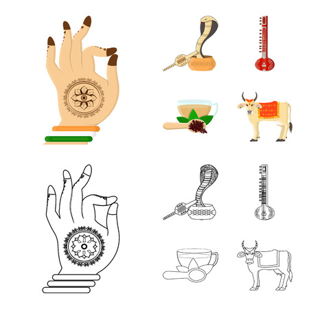 India and landmark image illustrationのイラスト素材