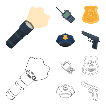 Police set collection icons illustrationのイラスト素材