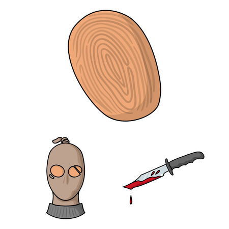 Crime and Punishment cartoon icons in set collection for design.Criminal vector symbol stock  illustration.のイラスト素材