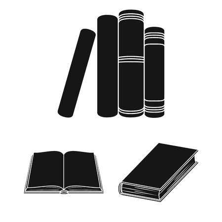 Book bound black icons in set collection for design. Printed products vector symbol stock web illustration.のイラスト素材