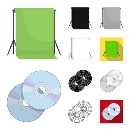 Making a movie cartoon outline iconsのイラスト素材