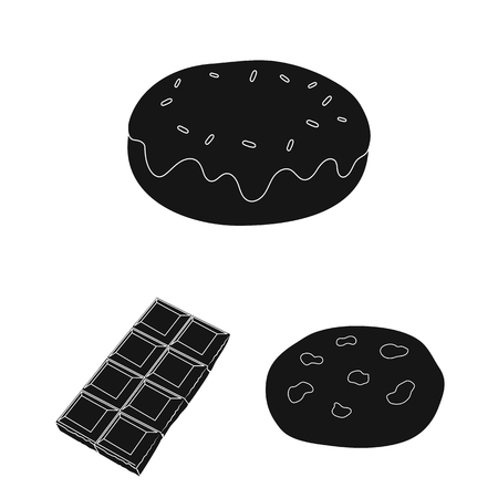 Chocolate Dessert black icons in set collection for design.のイラスト素材