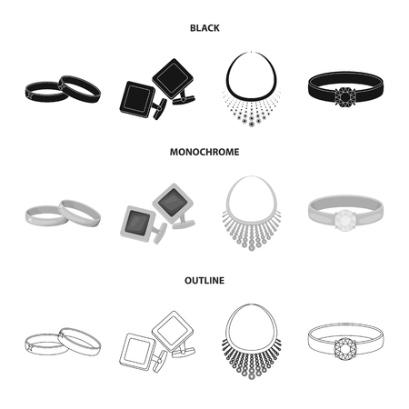 Jewelries and accessories set collection icons.のイラスト素材