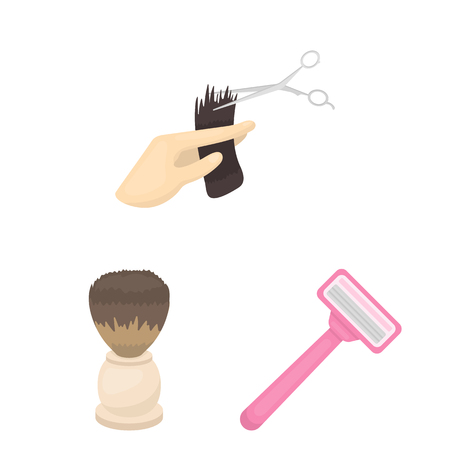 Hairdresser and tools cartoon icons in setのイラスト素材