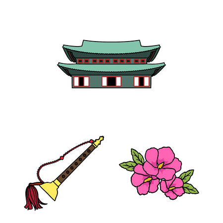 Country South Korea cartoon icons in setのイラスト素材