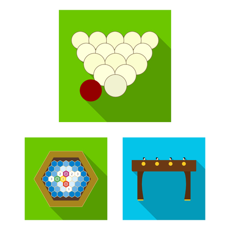 Board game flat icons in set collection for design. Game and entertainment vector symbol stock web illustration.のイラスト素材