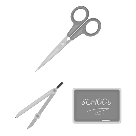 School and education monochrome icons in set collection for design.College, equipment and accessories vector symbol stock  illustration.のイラスト素材