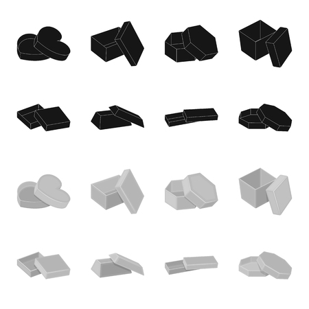 Case, shell, framework, and other web icon in black,monochrome style.Box, container, package, icons in set collection.のイラスト素材