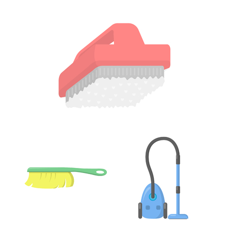 Cleaning and maid cartoon icons in set collection for design. Equipment for cleaning vector symbol stock web illustration.のイラスト素材