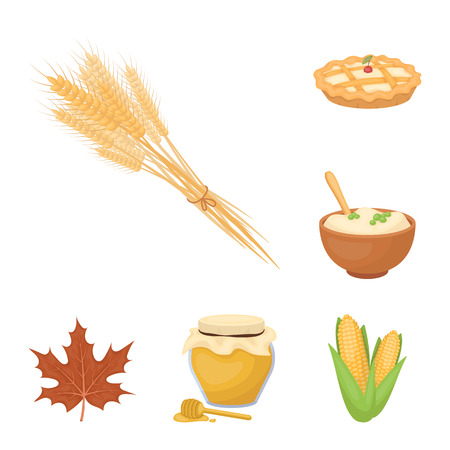 Canada Thanksgiving Day cartoon icons in set collection for design. Canada and Tradition vector symbol stock web illustration.のイラスト素材