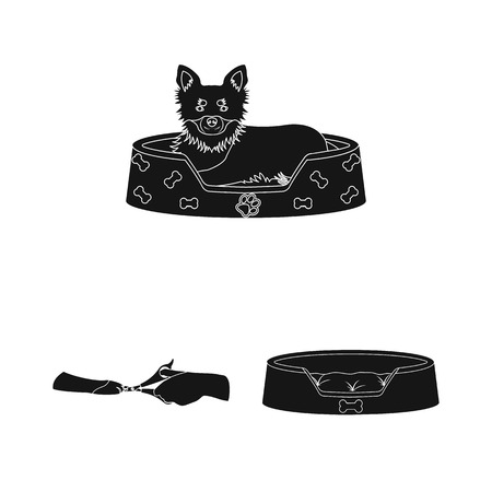 Pet black icons in set collection for design. Care and education vector symbol stock web illustration.のイラスト素材