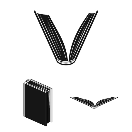 Book bound black icons in set collection for design. Printed products vector symbol stock web illustration.のイラスト素材