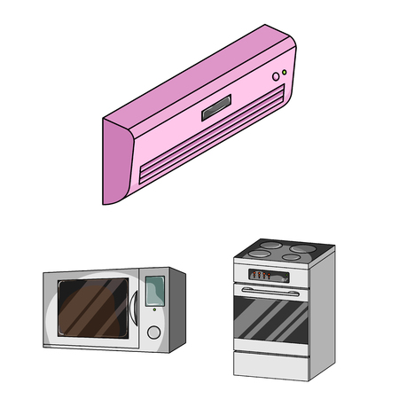 Smart home appliances cartoon icons in set collection for design. Modern household appliances vector symbol stock web illustration.の写真素材