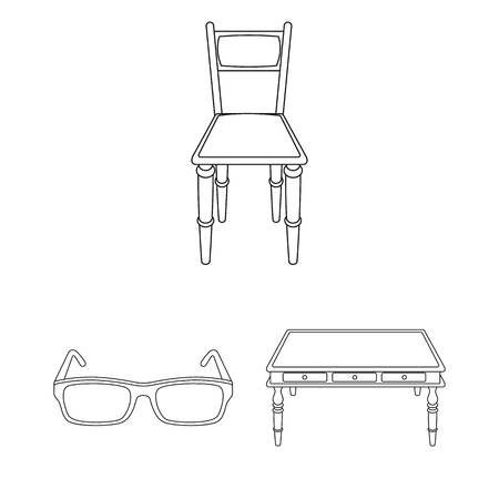 Library and bookstore outline icons in set collection for design. Books and furnishings vector symbol stock  illustration.のイラスト素材