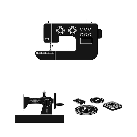 Atelier and equipment black icons in set collection for design. Sewing of outer clothing vector symbol stock web illustration.の写真素材