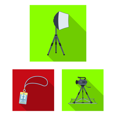 Making a movie flat icons in set collection for design. Attributes and Equipment vector symbol stock  illustration.のイラスト素材