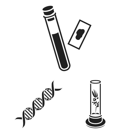 Medicine and treatment black icons in set collection for design. Medicine and equipment vector symbol stock web illustration.のイラスト素材