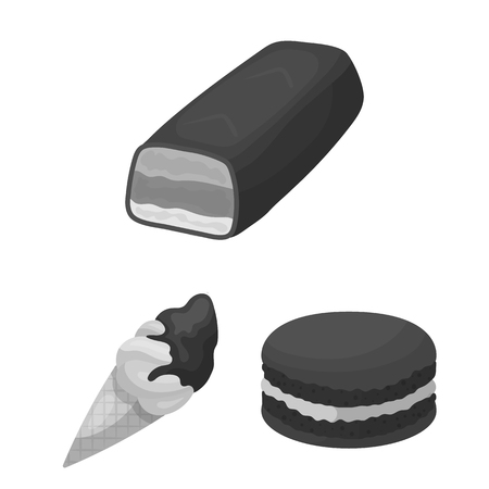 Chocolate Dessert monochrome icons in set collection for design. Chocolate and Sweets vector symbol stock web illustration.のイラスト素材