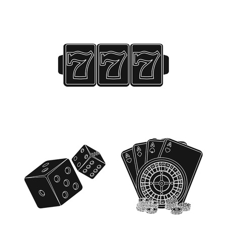 Casino and equipment black icons in set collection for design. Gambling and money bitmap symbol stock  illustration.の写真素材