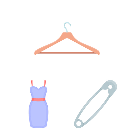 Atelier and sewing cartoon icons in set collection for design. Equipment and tools for sewing bitmap symbol stock  illustration.の写真素材