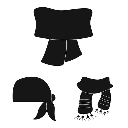 Vector design of scarf and shawl icon. Collection of scarf and accessory stock symbol for web.のイラスト素材
