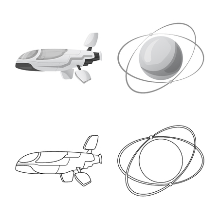 Vector design of mars and space logo. Set of mars and planet vector icon for stock.のイラスト素材