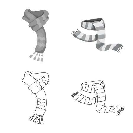 Vector illustration of scarf and shawl icon. Collection of scarf and accessory stock vector illustration.のイラスト素材