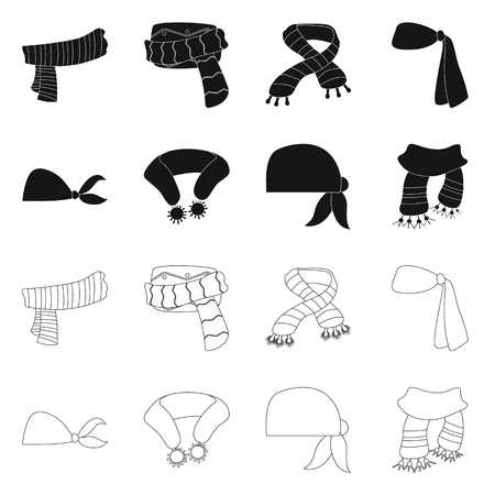 Isolated object of scarf and shawl logo. Collection of scarf and accessory vector icon for stock.のイラスト素材
