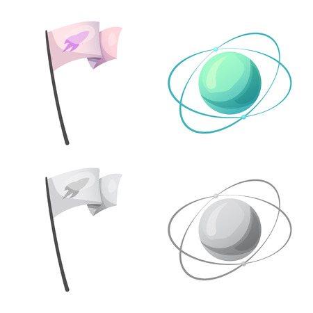 Vector illustration of mars and space sign. Set of mars and planet stock vector illustration.のイラスト素材