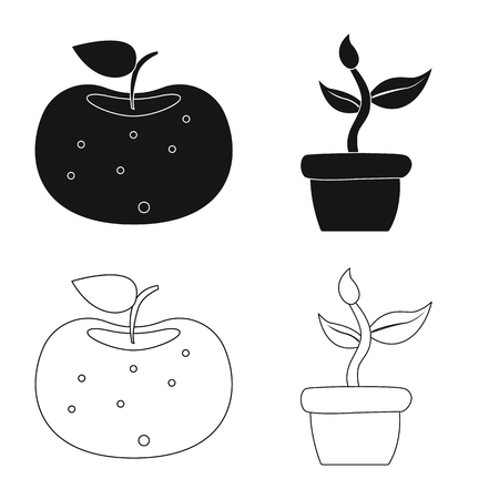 Vector illustration of genetic and plant icon. Collection of genetic and biotechnology stock vector illustration.のイラスト素材