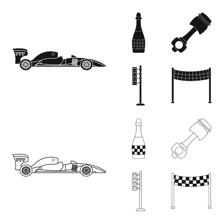 Vector design of car and rally logo. Set of car and race vector icon for stock.のイラスト素材