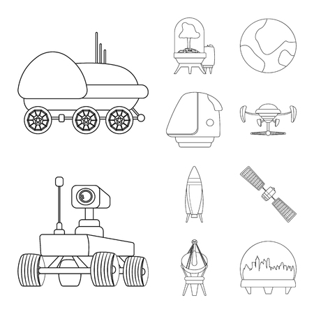 Vector illustration of mars and space logo. Set of mars and planet vector icon for stock.のイラスト素材