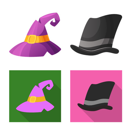 Vector design of headwear and cap icon. Collection of headwear and accessory vector icon for stock.のイラスト素材